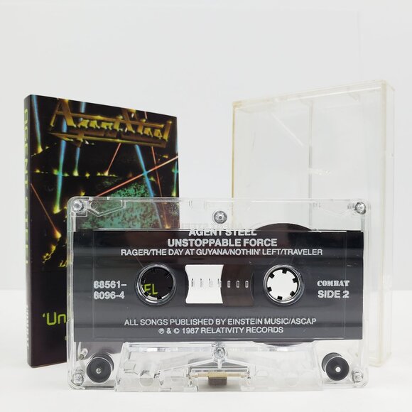 Agent Steel Unstoppable Force Cassette Tape Thrash Metal 1987 Combat Tested - Picture 6 of 9